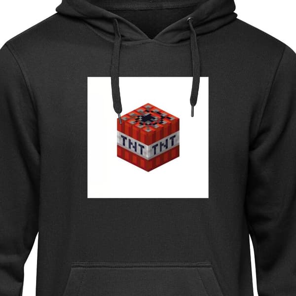 Klassisk Hoodie | Huvtröja för Vuxna Minecraft TNT Svart Small