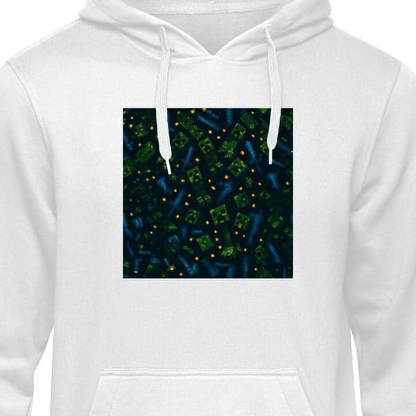 Klassisk Hettegenser | Hettegenser for Voksne Minecraft Dungeons Mob Hvit XX-Large