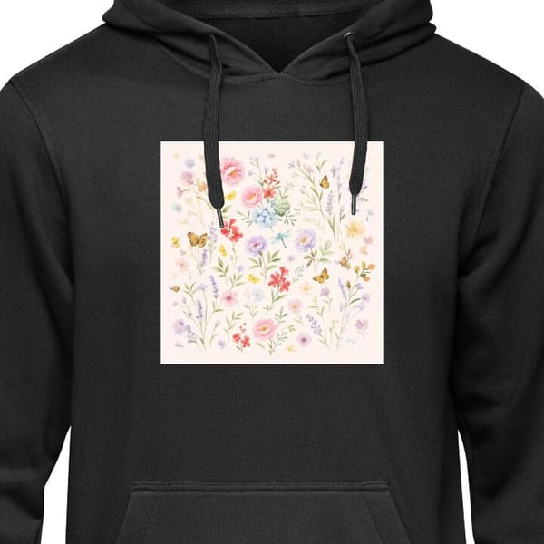 Klassisk Hoodie | Huvtröja för Vuxna Blommor