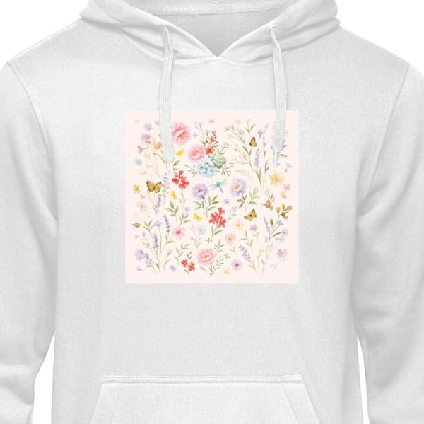 Klassisk Hoodie | Huvtröja för Vuxna Blommor