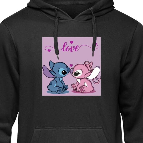 Klassisk Hoodie | Huvtröja för Vuxna Lilo & Stitch – Angel Edi