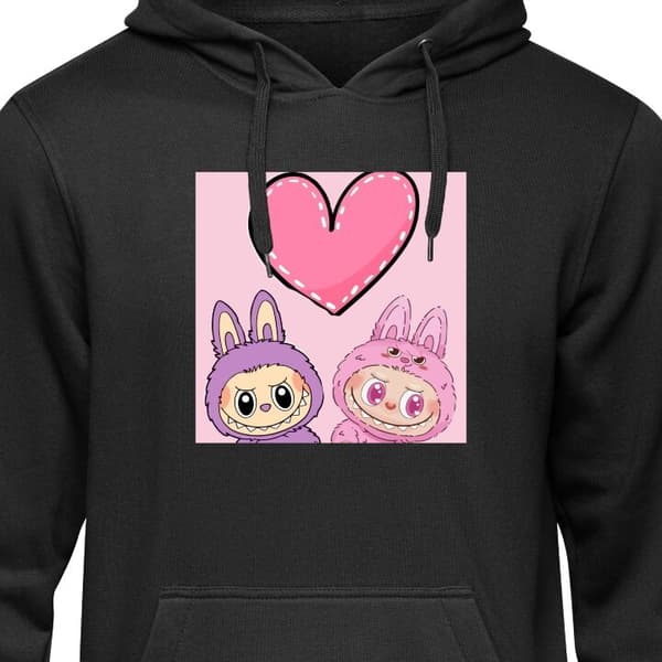 Huvtröja för Barn | Bekväm Barn-Hoodie Labubu Pink Monster