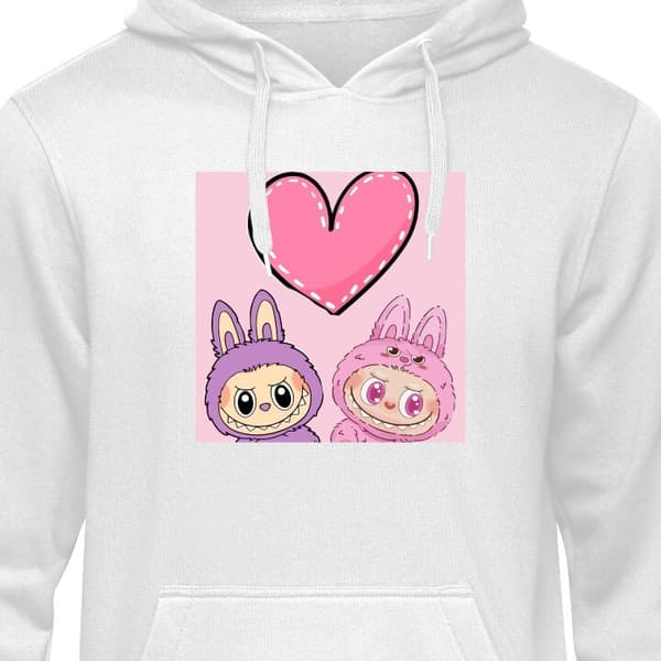 Huvtröja för Barn | Bekväm Barn-Hoodie Labubu Pink Monster