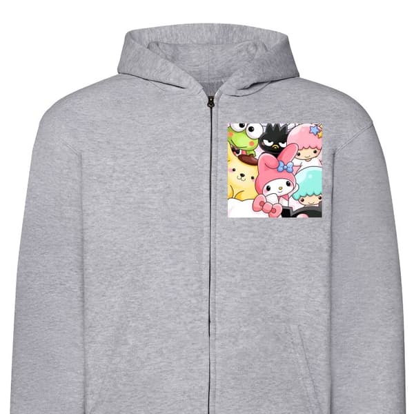 Lasten Zip Huppari | Lämmin ja Tyylikäs huppari vetoketjulla Kawaii Sanrio Crew