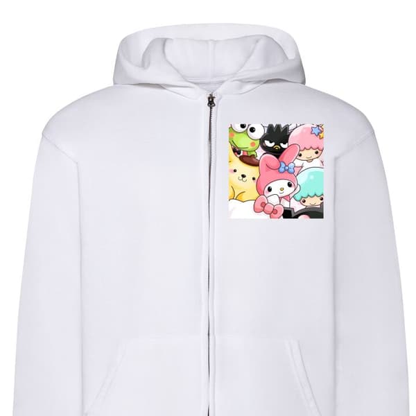 Lasten Zip Huppari | Lämmin ja Tyylikäs huppari vetoketjulla Kawaii Sanrio Crew