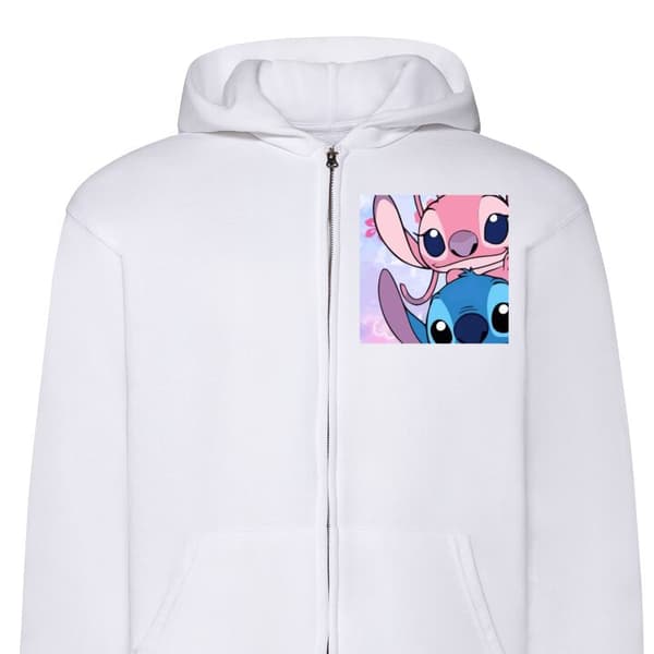 Hættetrøje med Lynlås | Zip-Hoodie til Voksen Stitch & Angel