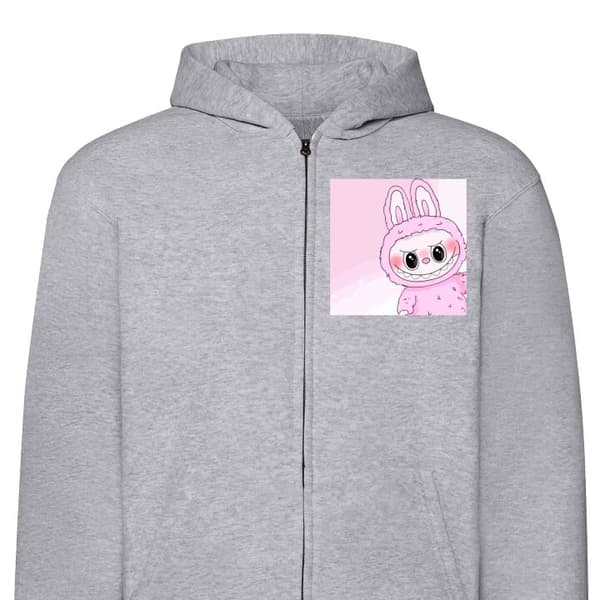 Huvtröja med Dragkedja | Zip-Hoodie för Vuxen Labubu Bunny Ser