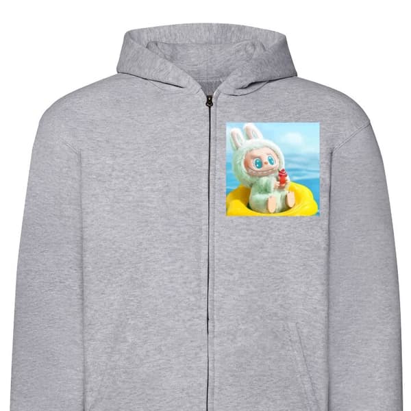 Huvtröja med Dragkedja | Zip-Hoodie för Vuxen Labubu Macaron S