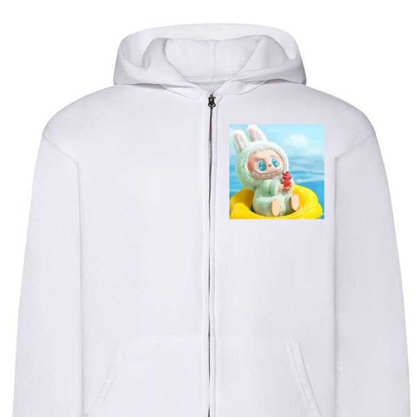 Huvtröja med Dragkedja | Zip-Hoodie för Vuxen Labubu Macaron S