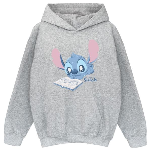 Lilo & Stitch Girls Reading Lying Down Stitch Hoodie | CDON
