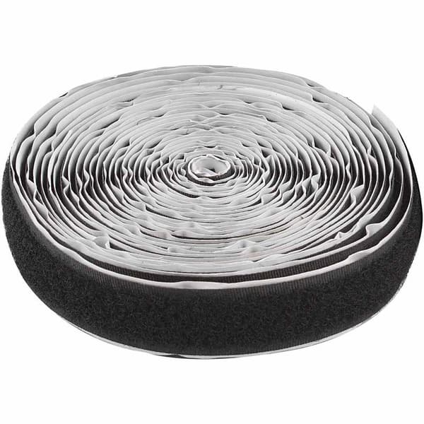 Kardborreband Självhäftande Svart - 20mm - 5 meter