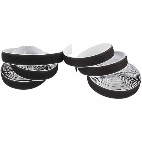 Kardborreband Självhäftande Svart - 20mm - 5 meter