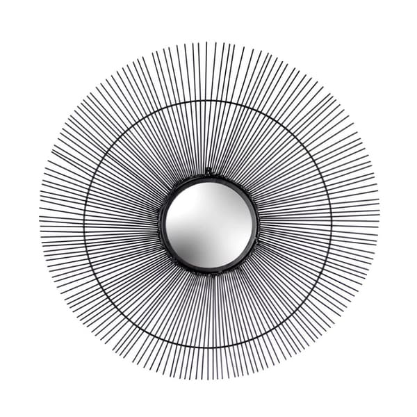 Paoletti Wire Round Wall Mirror Black 70cm x 70cm
