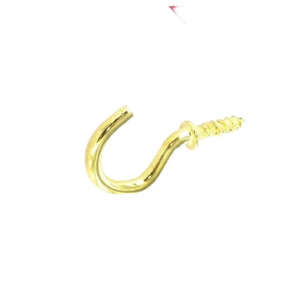 Securpak Brass Plated Cup Hooks (Pack of 20) Gold 32mm
