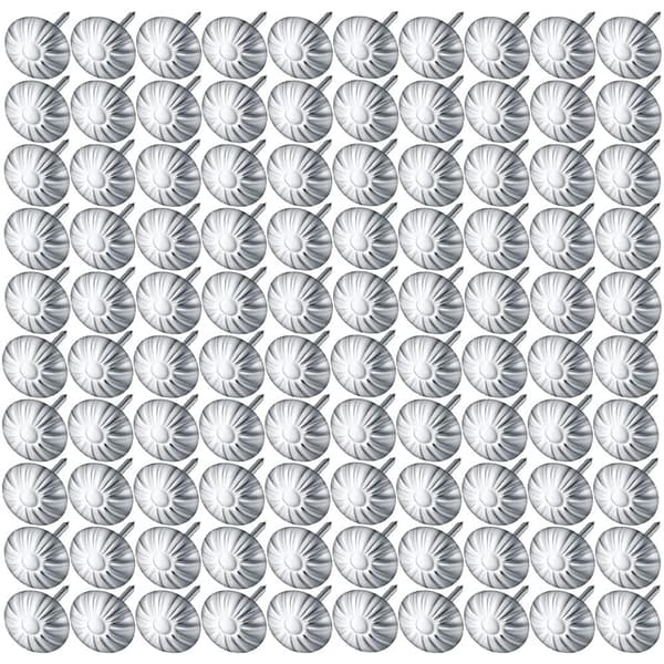 100 stykker møbelsøm, møbelsøm til sofaer, håndværk, dekorative malerier, 7/16 tommer hoveddiameter (antik messing tusindfryd) (sølv)