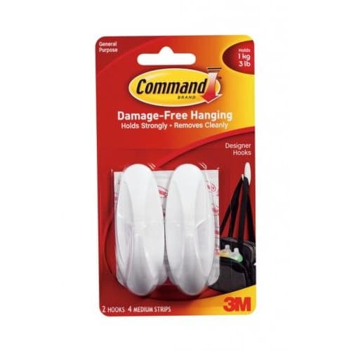 Command Designerkrok (förpackning med 2 st) White One Size