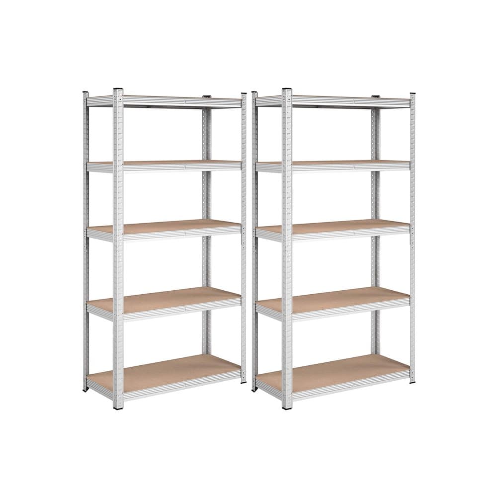 Segenns förvaringsställ - Tunga hyllor - set om 2 - Källarhyllor - Lastbar upp till 875 kg - Hyllor - Plug-in hyllor - Förstärkt stålram - 5 justerbar