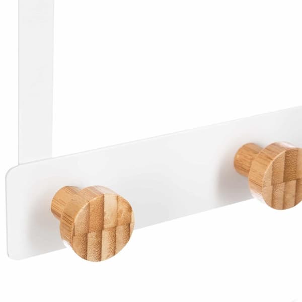 Dørbøjle, hvid / bambus - 3 kroge