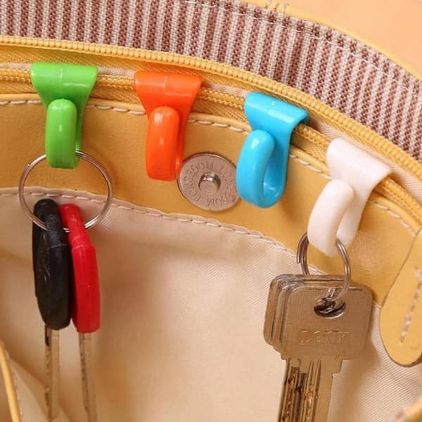 4x Taskekroge - Assorterede farver