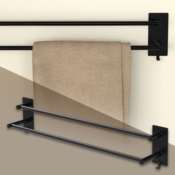 Pyyhekuivain ilman porausta 60 cm musta teräs, jossa 2 liimatyynyä ML-Design