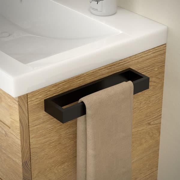 Itsekiinnittyvä pyyhekuivain ilman porausta 26 cm musta teräs ML design