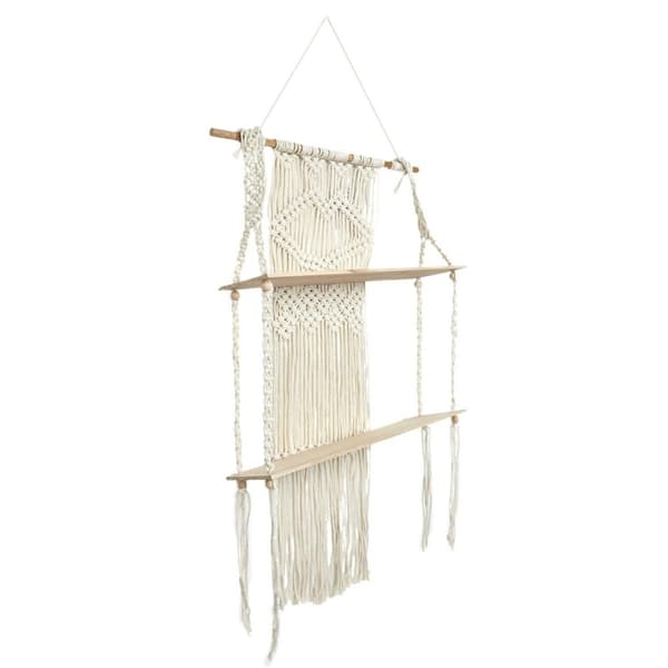Boho hylla, stor beige makrame