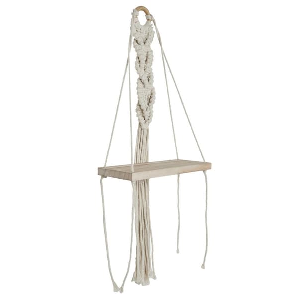 Boho hylla, liten beige makramé