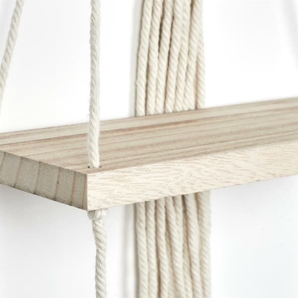 Boho hylla, liten beige makramé