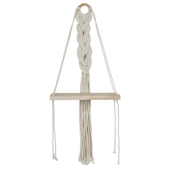 Boho hylla, liten beige makramé