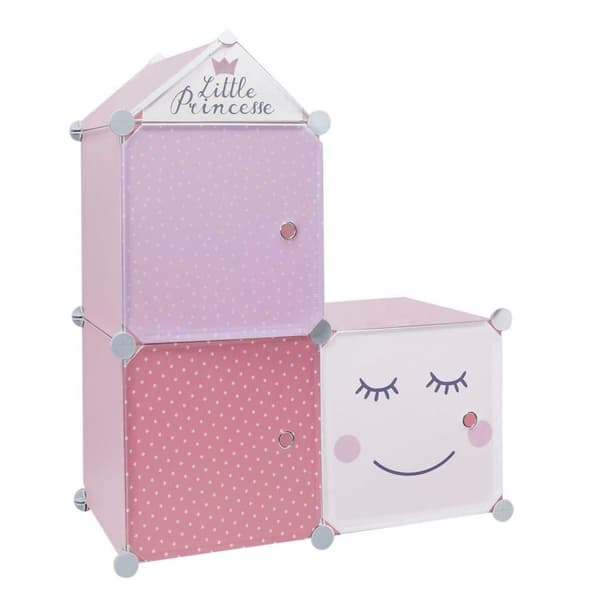 Modular Cubes 3 hylla för ett barnrum, rosa