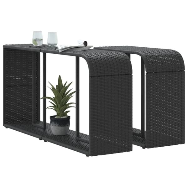 The Living Store opbevaringshylder 2 stk. polyrattan sort -  Opbevaringskroge & –stativer