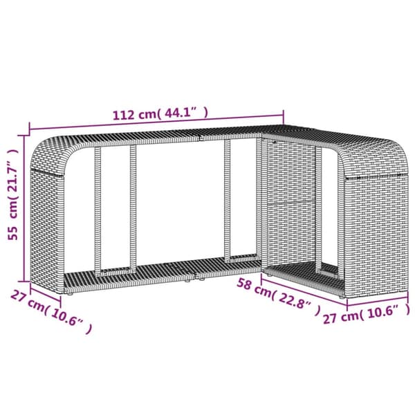 The Living Store opbevaringshylder 2 stk. polyrattan sort -  Opbevaringskroge & –stativer