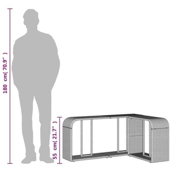 The Living Store opbevaringshylder 2 stk. polyrattan sort -  Opbevaringskroge & –stativer