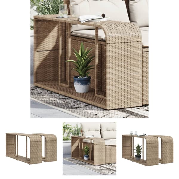 The Living Store Förvaringshyllor 2 st beige konstrotting -  Förvaringskrokar & hyllor
