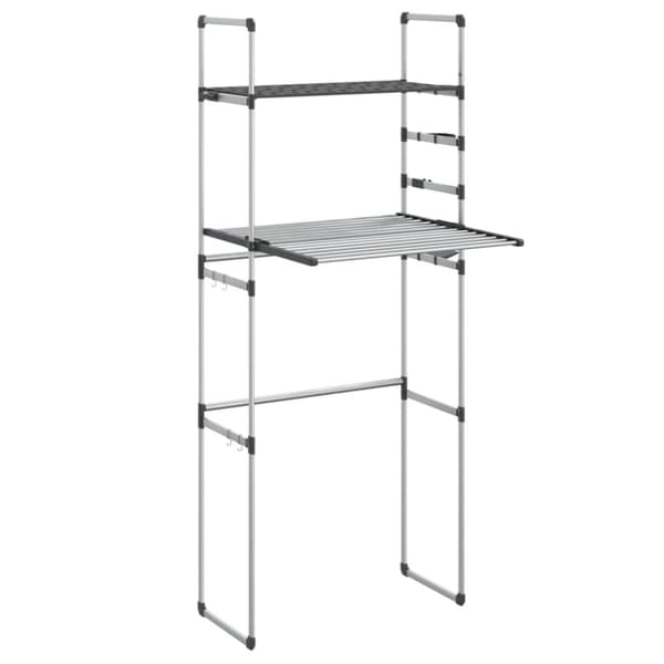 Hylla för tvättmaskin 77x52x192 cm aluminium - Tvättmaskinsskåp - Badrumsskåp - Home & Living