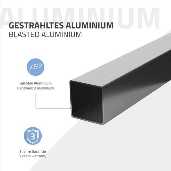 Håndklædestang uden boring med 2 klæbepuder 40 cm sølvfarvet aluminium ML-design