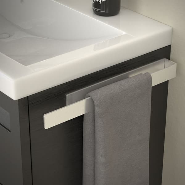 Håndklædestang uden boring med 2 klæbepuder 40 cm sølvfarvet aluminium ML-design