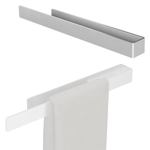 Håndklædestang uden boring med 2 klæbepuder 40 cm sølvfarvet aluminium ML-design