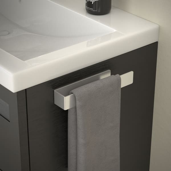 Handduksstång utan borrning med 2 självhäftande kuddar 22 cm silver aluminium ML design