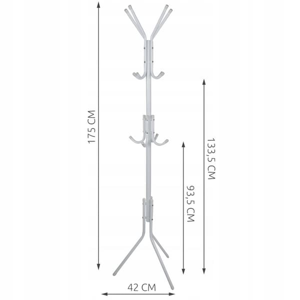 Stående klädhängare 170 cm - Vit