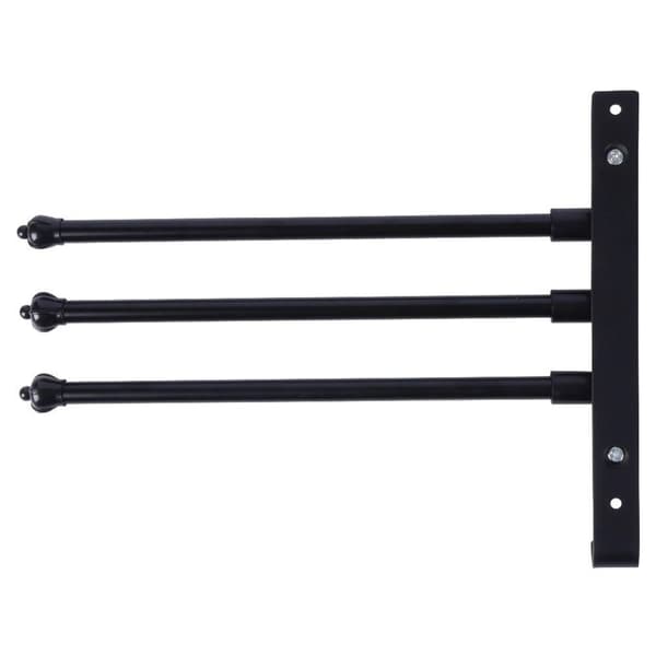 Sort roterende håndklædeholder i aluminium, 30 cm