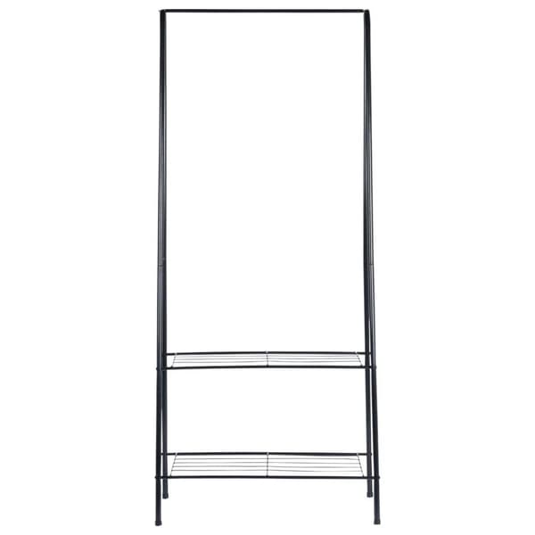 Metallinen vaateripustin, musta, 153 cm