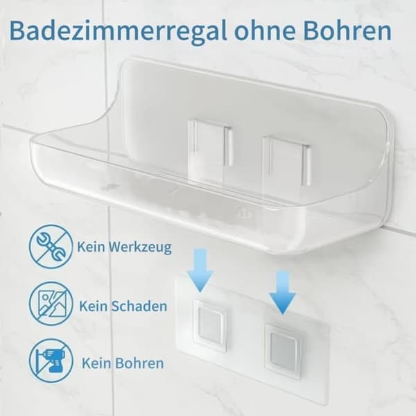 Badrumshylla, vägg- och bordanvändning, plastställ 1 styck