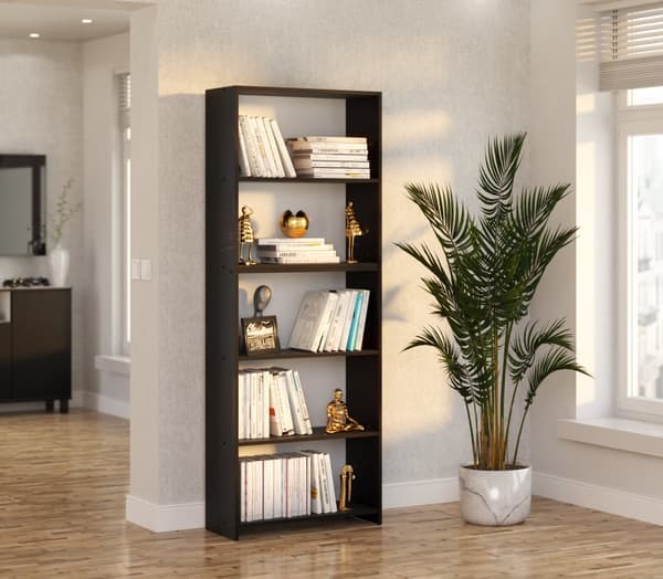 Kontor reol Sort 70 CM 5 hylder Binders Legetøj Loft
