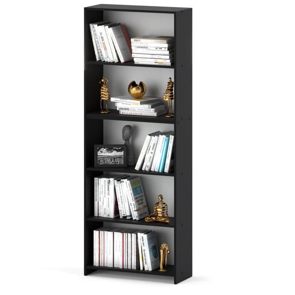 Kontor reol Sort 70 CM 5 hylder Binders Legetøj Loft