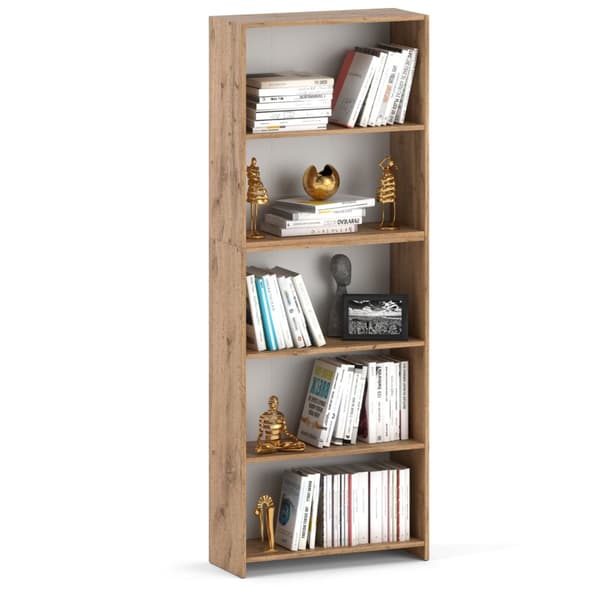 Kirjahylly Oak Wotan 70 CM 5 Hyllyt Kannet Lelut Loft Puinen