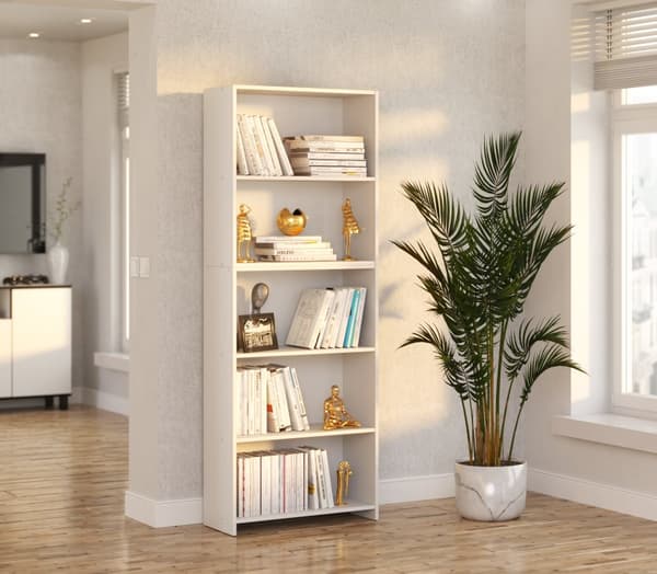 Kontorreol Hvid 70 CM med 5 hylder Binders Legetøj Loft