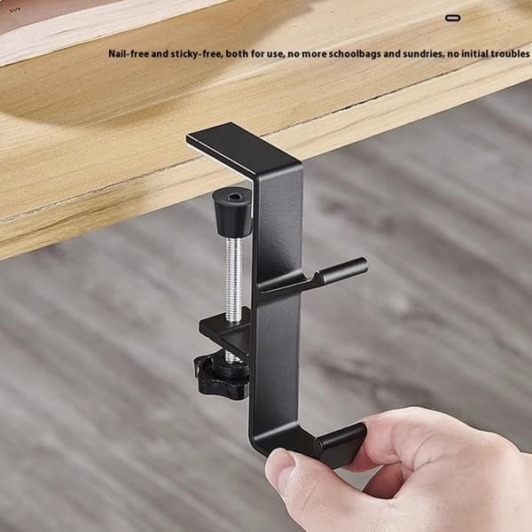Desk Edge Hook Reppulaukku Kuulokkeiden ripustin pöydän alle Säilytys - valkoinen