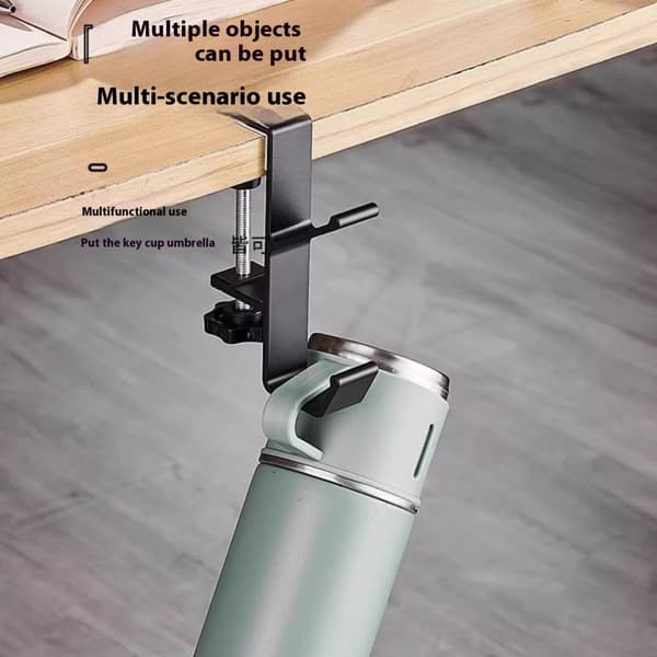 Desk Edge Hook Reppulaukku Kuulokkeiden ripustin pöydän alle Säilytys - valkoinen