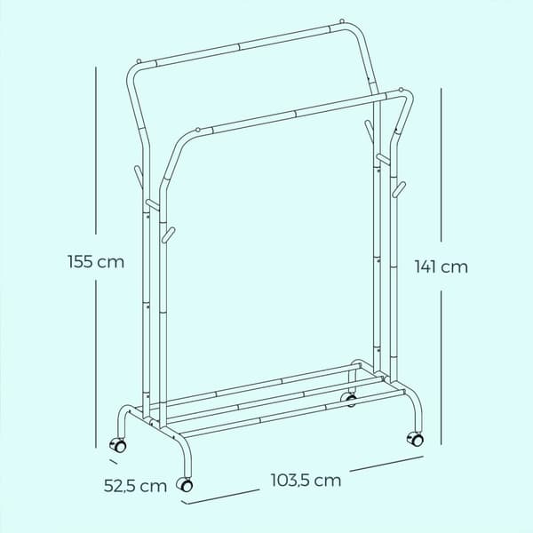 Klädhängare, SONGMICS HSR107B01, 52,5x103,5x155 cm, Svart